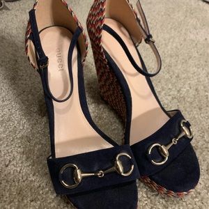 Gucci Horsebit Wedges Like New